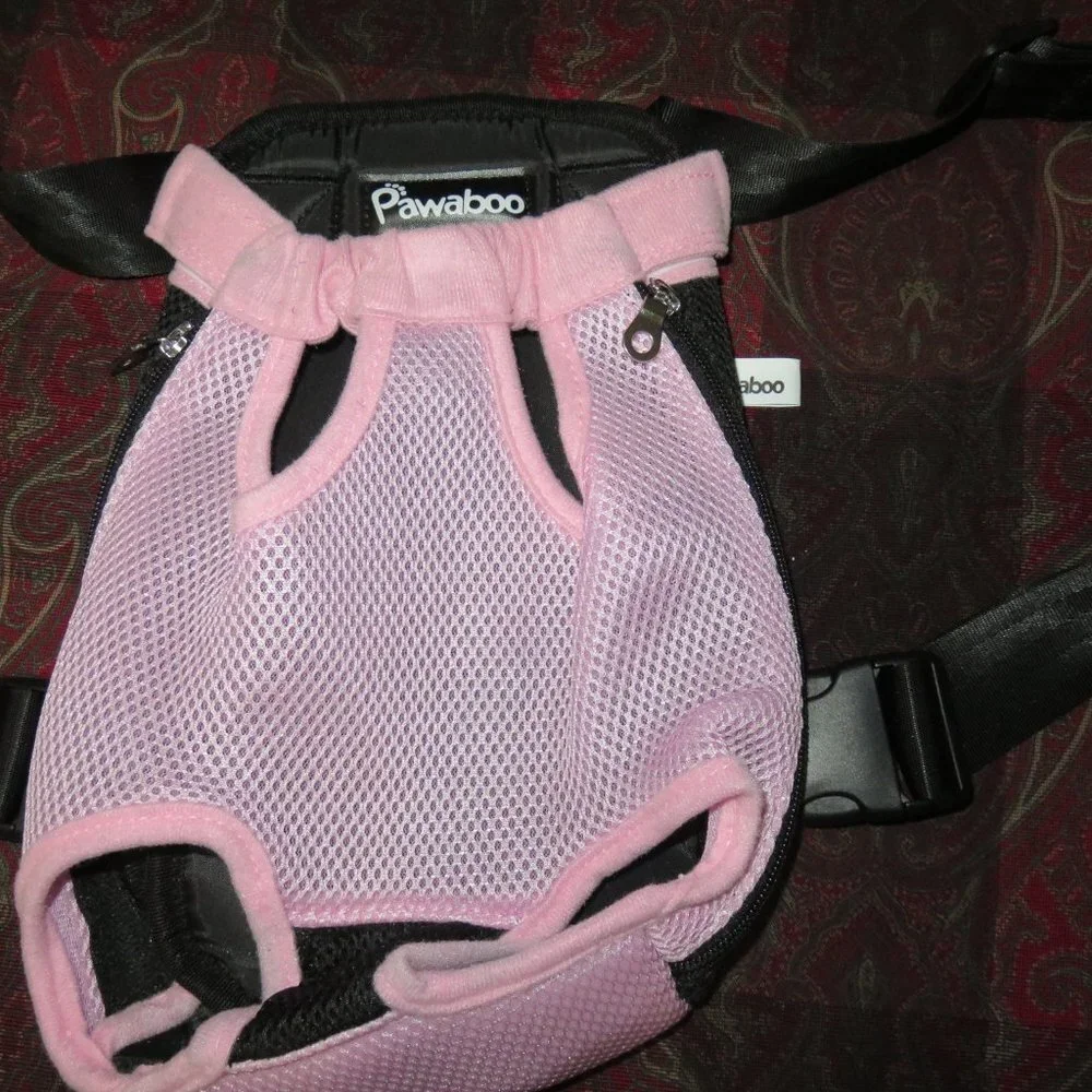 PAWABOO Pink Pet Carrier Backpack Size Small adjustable 5- 9 pounds cat dog